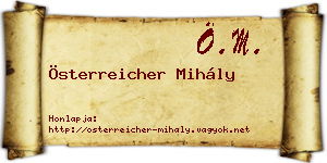 Österreicher Mihály névjegykártya